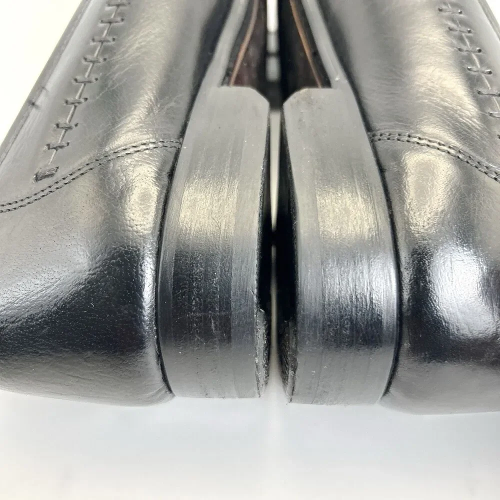 VOLARE by Carlo Leoni Bit Loafers Mens Sz 10.5 Black Leather Made Italy VTG 70s